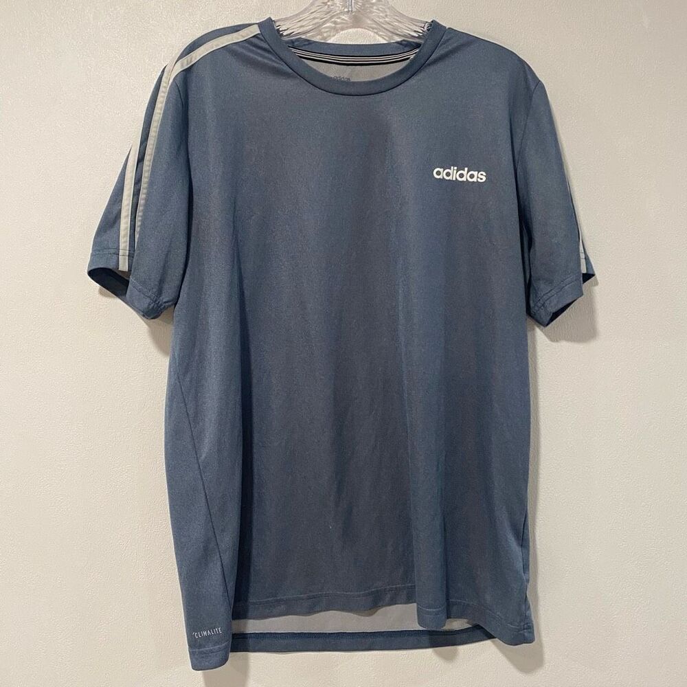 Adidas Climalite Men’s T-Shirt Size Large | Blue Athletic Workout Tee